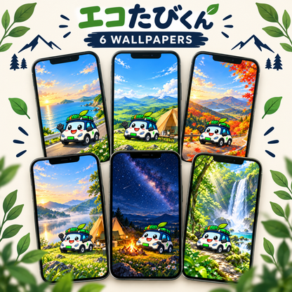 エコたびくん スマホ壁紙6景セット