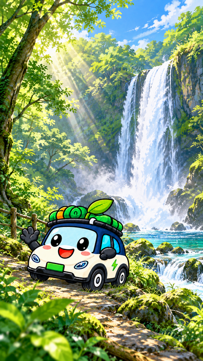 エコたびくん 森の滝